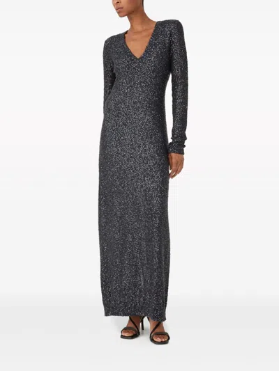 Shop Brunello Cucinelli Gray Cashmere And Silk Maxi Dress For Women