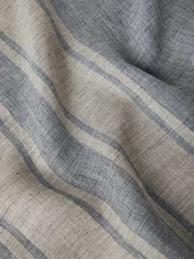 Shop Brunello Cucinelli Linen Scarf In Gray