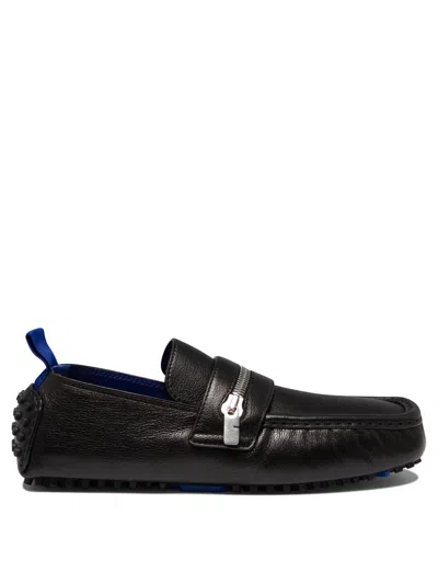 Shop Burberry "motor" Loafers In Black