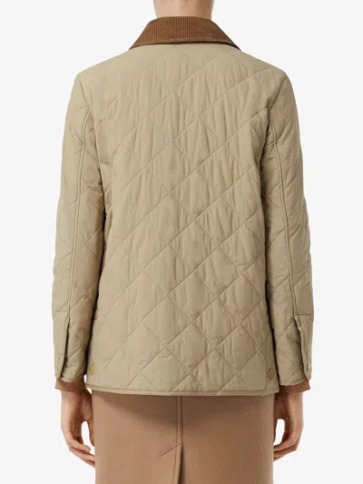 Shop Burberry Beige Thermoregulated Quilted Jacket For Women