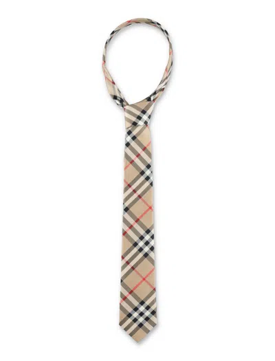 Shop Burberry Manston Slik Tie In Tan
