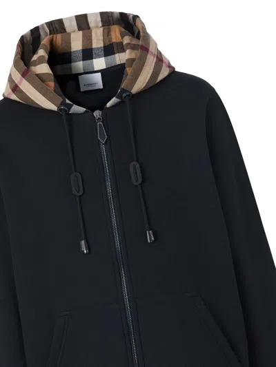 Shop Burberry Men's Black Zip-up Sweater For Fall/winter 2024