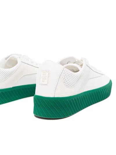 Shop By Far Green And White Leather Sneakers For Women In Green On White