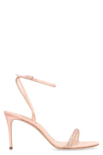 Shop Casadei Pink Heeled Sandals With Adjustable Ankle Strap And Stiletto Heels For Women