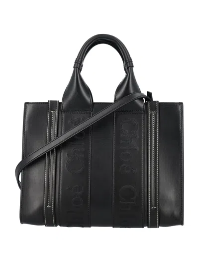 Shop Chloé Women's Black Woody Small Tote Handbag
