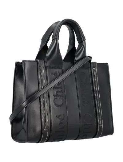 Shop Chloé Women's Black Woody Small Tote Handbag