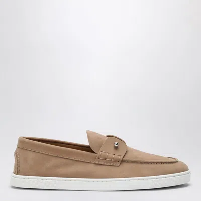 Shop Christian Louboutin Lionne-coloured Leather Chambeliboat Boat Shoes In Brown