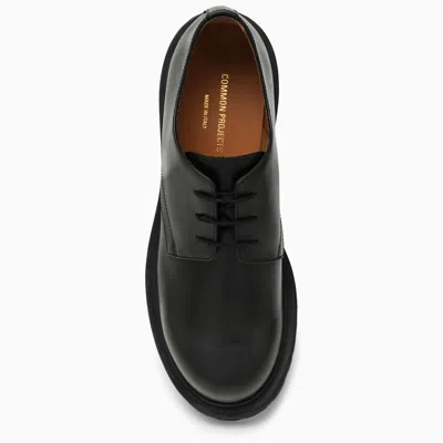 Shop Common Projects Men's Smooth Black Leather Lace-up For Fw23 Season