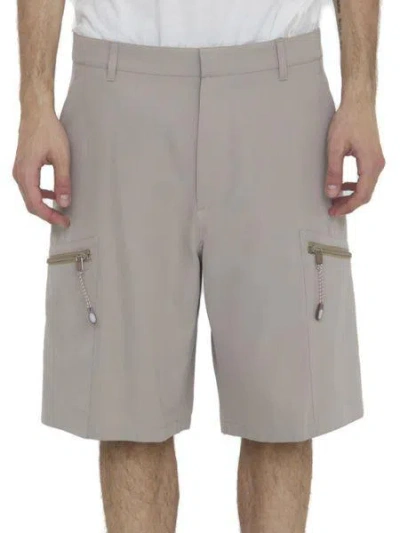 Shop Dior Bermuda Shorts In Cotton And Nylon In Tan