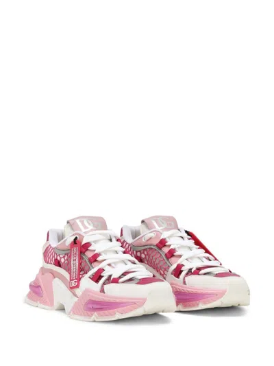 Shop Dolce & Gabbana Women's Synthetic Leather Sneakers In 8b913 In Pink