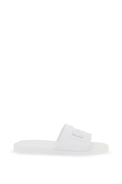 Shop Dolce & Gabbana Dg Rubber Slide Sandals For Men In White