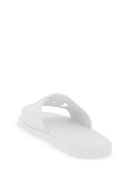 Shop Dolce & Gabbana Dg Rubber Slide Sandals For Men In White