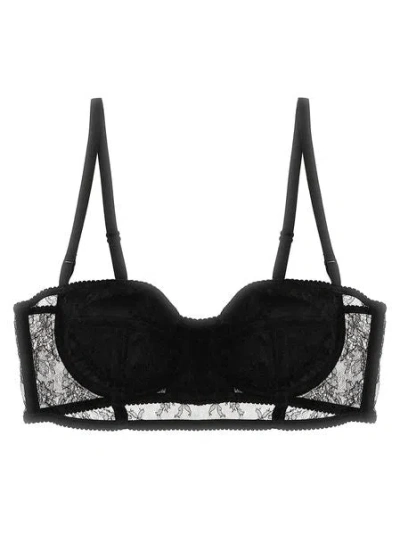 Shop Dolce & Gabbana Lace Balconette Corset For Women In Black
