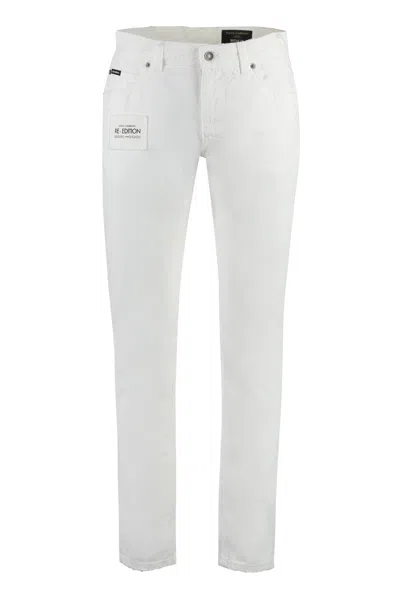 Shop Dolce & Gabbana Men's Distressed White Jeans From The Re-edition Collection