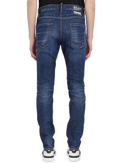 Shop Dsquared2 Denim Stretch Pants For Men In Cool Blue Ss24 In Navy