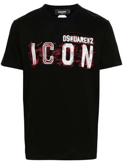 Shop Dsquared2 Dsquared Icon Print T-shirt In Black