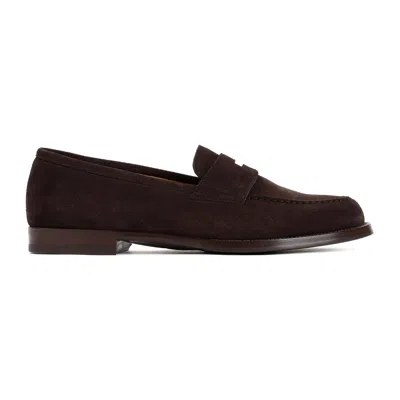 Shop Dunhill Brown Leather Penny Loafers For Men