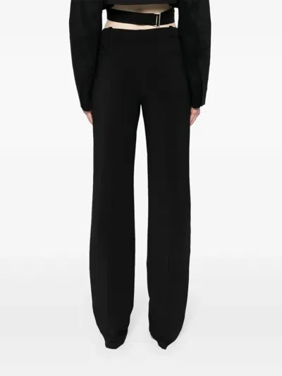 Shop Elisabetta Franchi Crepe Straight-leg Trousers In Black