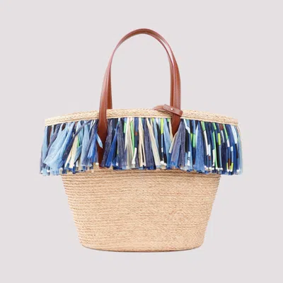 Shop Emilio Pucci Beige Straw Handbag For Women