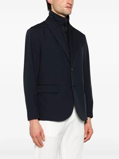 Shop Emporio Armani Single-breasted Blazer Jacket In Navy