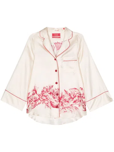 Shop F.r.s For Restless Sleepers Silk Printed Shirt In Pink
