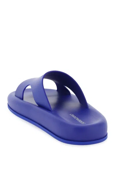 Shop Ferragamo Cut-out Slide Sandals For Men In Blue