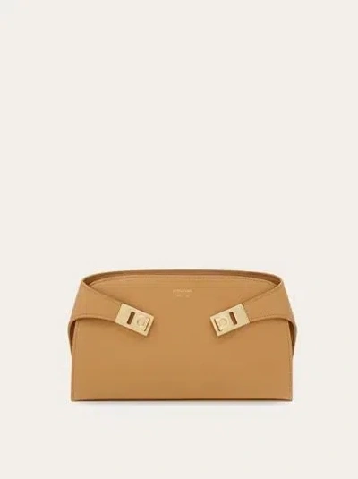 Shop Ferragamo Modern Beige Calfskin Handbag For Women