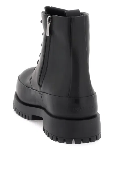 Shop Ferragamo Men's Black Combat Boots For Ss24 Season