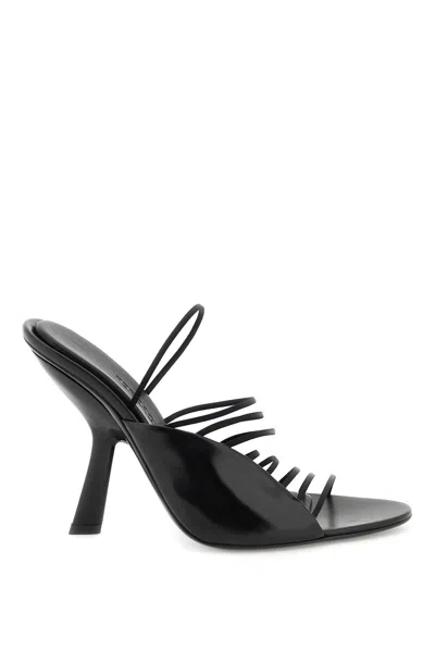 Shop Ferragamo Ultra-fine Strapped Leather Sandals For Sophisticated Women In Black