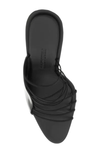 Shop Ferragamo Ultra-fine Strapped Leather Sandals For Sophisticated Women In Black