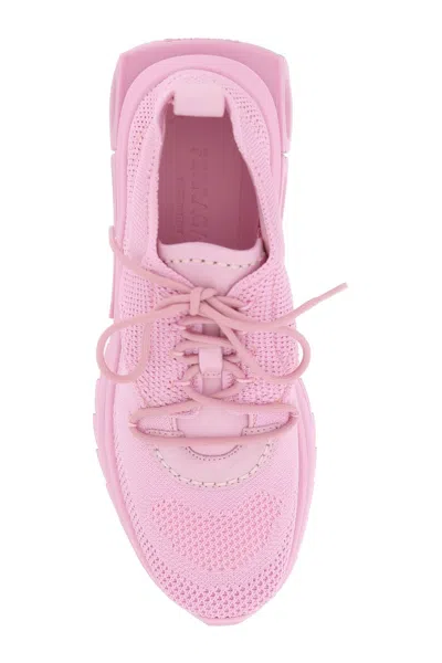 Shop Ferragamo Women's Pink Technical Mesh Sneakers With Suede And Nubuck Leather Inserts