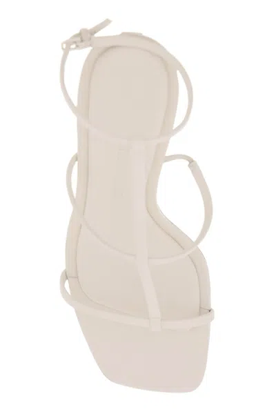 Shop Ferragamo Women's White Suede Sandals With Gold-tone Gancini Hook Heel