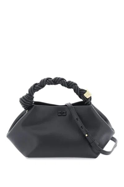 Shop Ganni Bou Braided Faux Leather Tote Handbag In Black