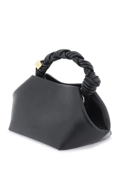 Shop Ganni Bou Braided Faux Leather Tote Handbag In Black