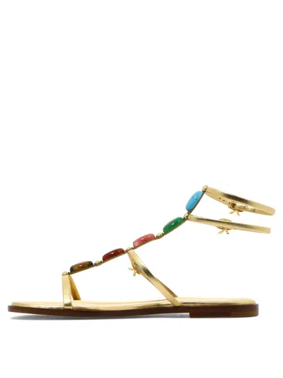 Shop Gianvito Rossi Gold Shanti 05 Sandals For Women
