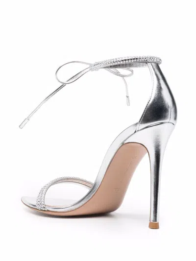 Shop Gianvito Rossi Gray Leather Sandals For Women With A 105mm Heel