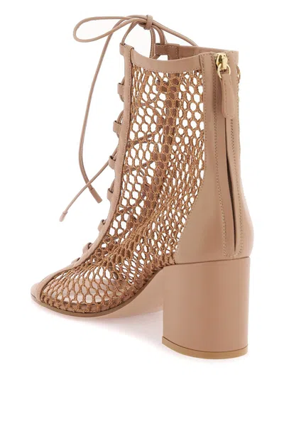 Gianvito Rossi Open-toe Mesh Ankle Boots With In Multicolor