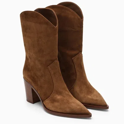 Shop Gianvito Rossi Texas-coloured Suede Boot For Women In Brown