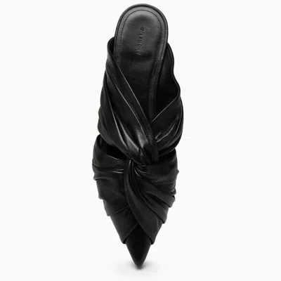 Shop Givenchy Twist Flat Flat In Black Leather
