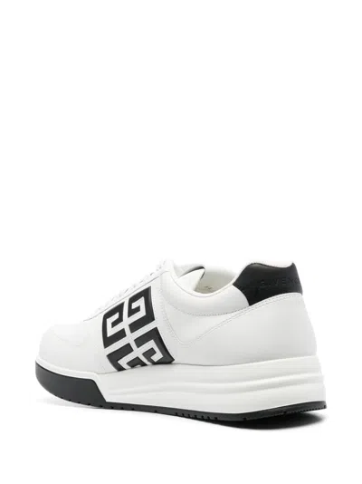 Shop Givenchy White Leather Sneakers With Contrasting Logo For Men
