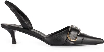 Shop Givenchy Black Leather Slingback Pumps With Decorative Buckle Detail For Women