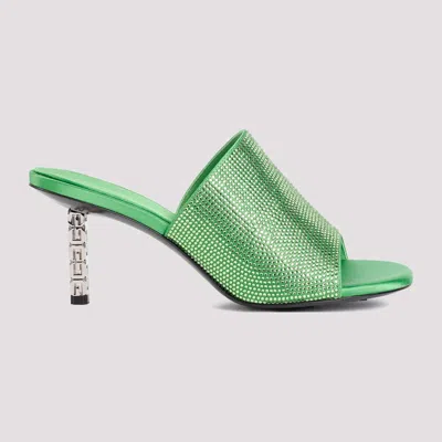 Shop Givenchy Green Satin Strass Sandals For Women