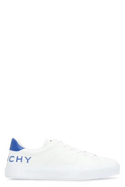 Shop Givenchy Men's White Leather Low-top Sneakers With Contrasting Heel Insert