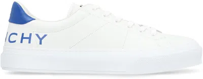 Shop Givenchy Men's White Leather Low-top Sneakers With Contrasting Heel Insert