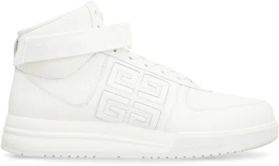 Shop Givenchy Men's White Leather High-top Shoes For Fw23