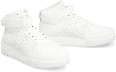 Shop Givenchy Men's White Leather High-top Shoes For Fw23