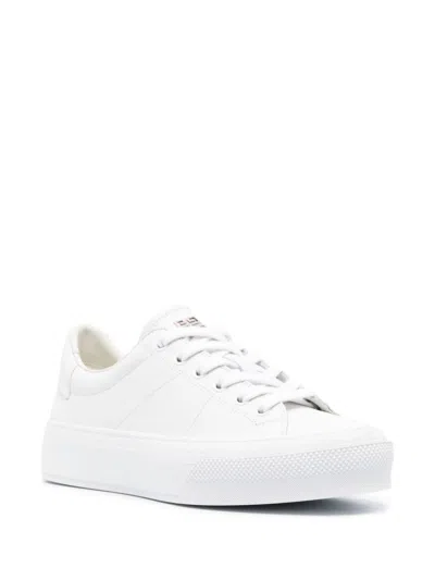Shop Givenchy White Leather City Sport Sneakers For Women