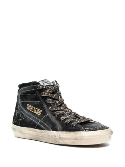 Shop Golden Goose Black And Shiny Leather Sneakers For Women In Black/silver