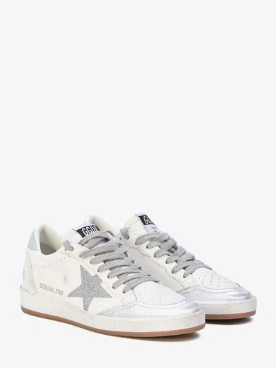 Shop Golden Goose Vintage White And Silver Leather Ball-star Sneakers For Women
