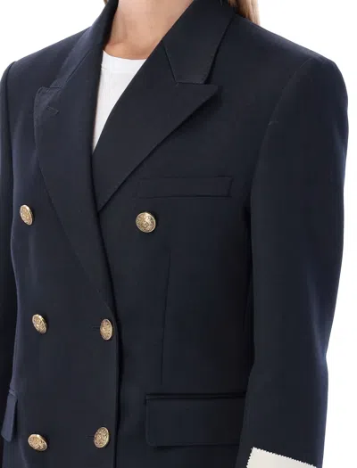 Shop Golden Goose Dark Blue Heraldic Buttons Double-breasted Blazer For Women In Navy